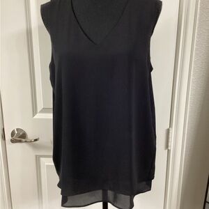 Ann Taylor Factory Black Asymmetrical Sleeveless Tank